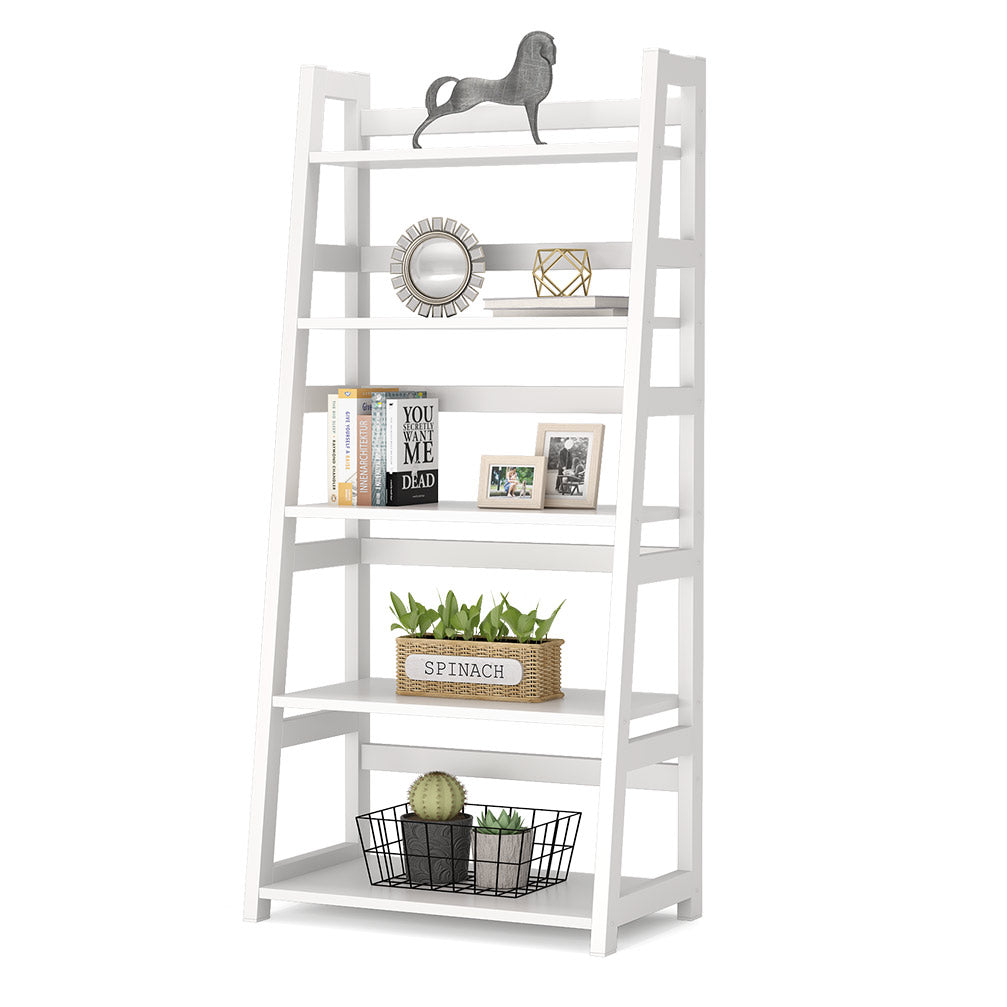 5-Tier Ladder Bookshelf Bookcase